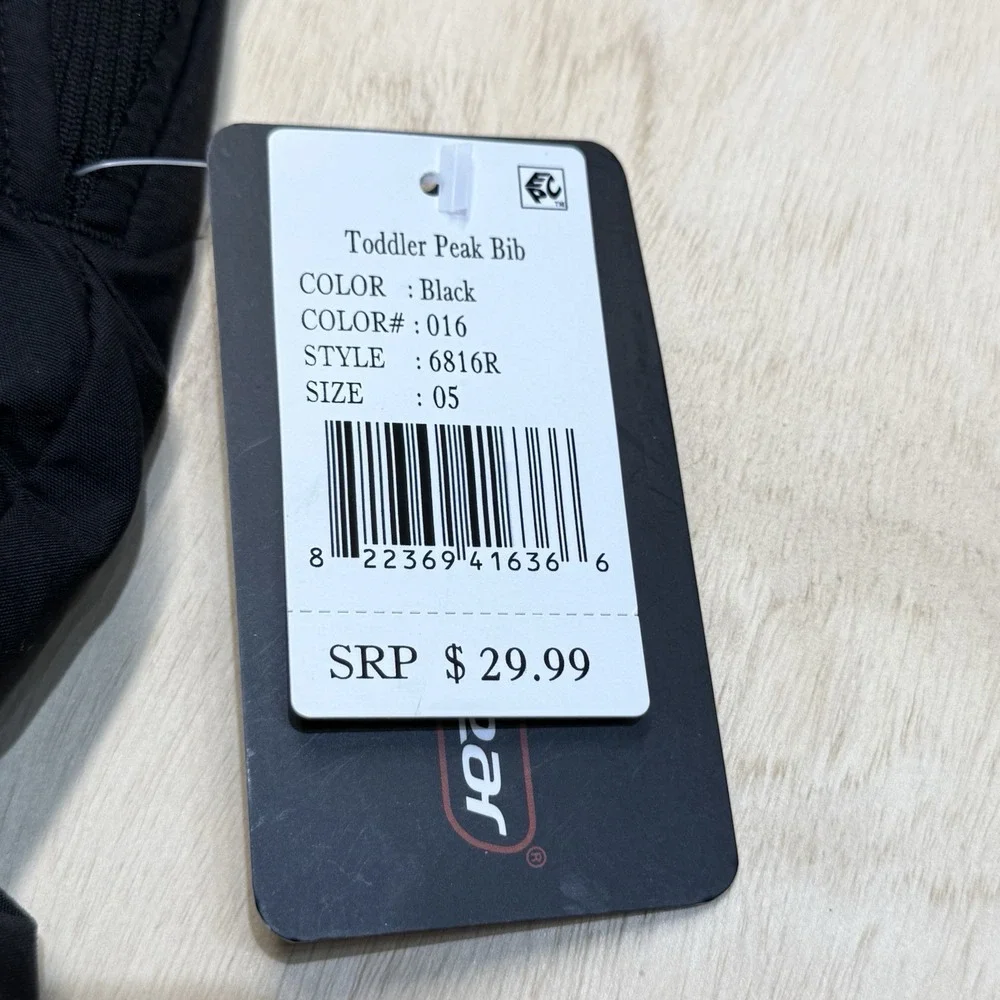 Outdoor Gear Toddler Peak Snow Bib Black Kids Boys Girls Winter Pants Size 5 NWT